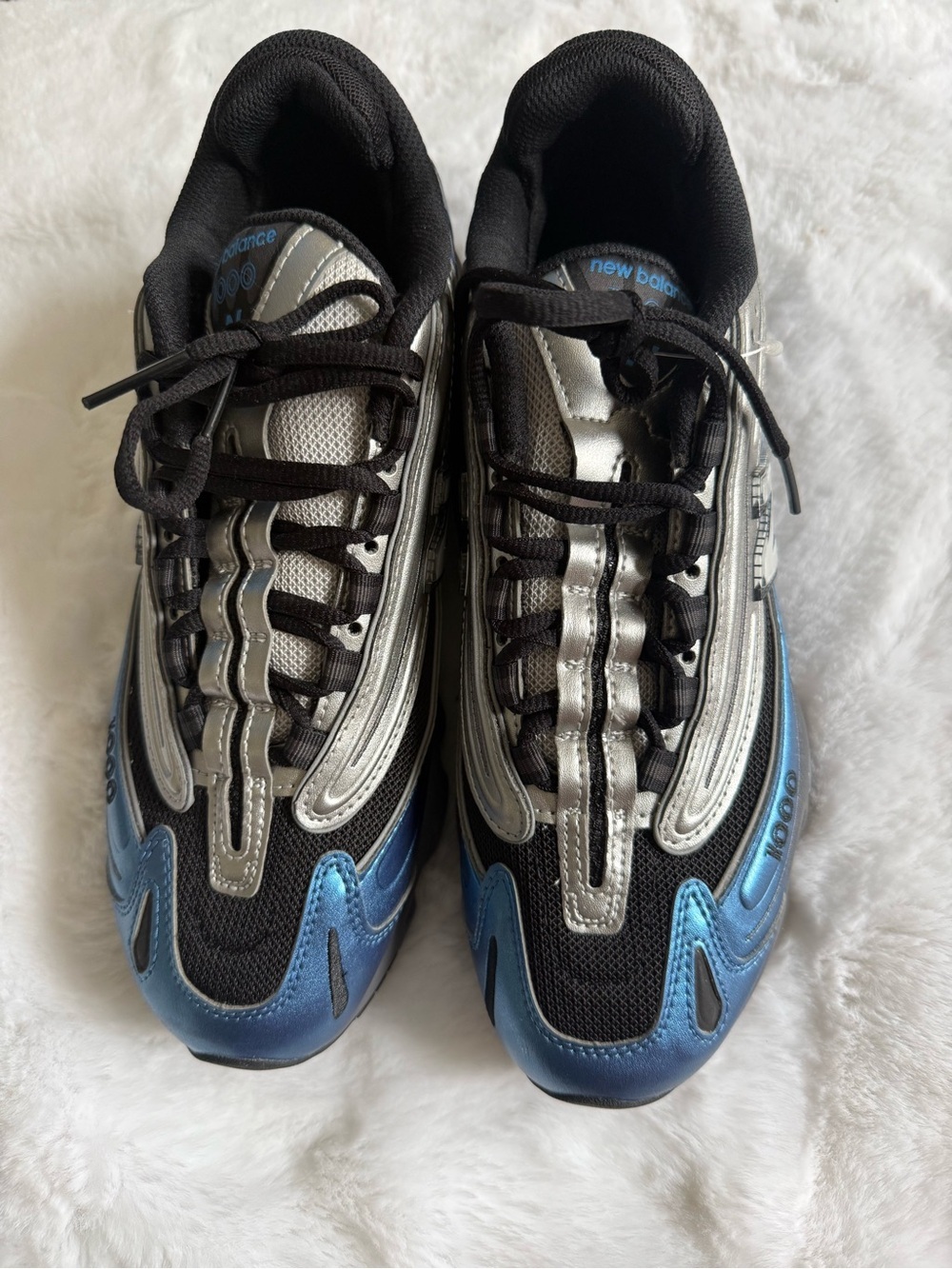 New Balance 1000 Metallic Blue Silver Y2K Sneakers Men’s 9 Women’s 10.5